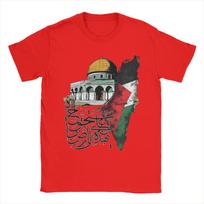 Vintažiniai Palestinos žemėlapio Uolos Kupolo marškinėliai Vasaros Harajuku marškinėliai Vyriški Medvilniniai Apvalia kaklelio Dydžio padidinti Drabužiai Y2K Atsitiktiniai marškinėliai S
