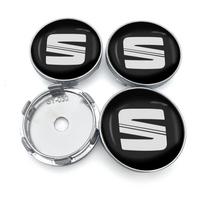 4 vnt. 60 MM Automobilio rato centrinis dangtelis Automobilio priedai SEAT Leon FR Altea Ibiza Cordoba Alhambra Arona Ateca Exeo juoda