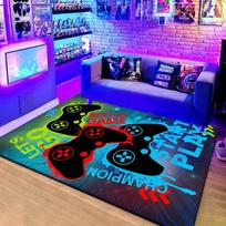3D Žaidimų Kilimas Berniuko Kambariui Didelis Žaidimų Kilimas Valdiklio Dizainas Vaikų Ropojimo Žaidimams Neslystantis Grindų Kilimėlis Namų Miegamojo Dekoras Kilimai 40x60cm(15x23 in)