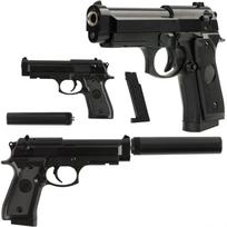 Realistiška kopija Beretta metalinis pistoletas su duslintuvu 6mm BB