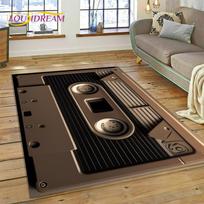 3D muzikos kasetė, retro įrašymo įrenginys, kompaktinis diskas instrumentas, kilimas miegamojo svetainei namų sofos dekoravimui, vaikų dekoro grindų kilimėlis 40x60cm( 15x23in )