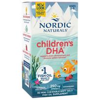 Nordic Naturals Vaikų DHA 250 mg, St RAW uogų - 90 mini minkštųjų kapsulių