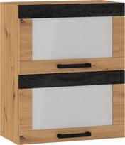 Viršutinė spintelė Meblocross Rodos ROD-17 W60-PZ, ąžuolo artisan/juoda