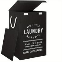 Audinio skalbinių dėžė su dangčiu - LDQ. , Juoda
