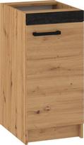 Virtuvės apatinė spintelė Meblocross Rodos ROD-03 S40, ąžuolo artisan/juoda