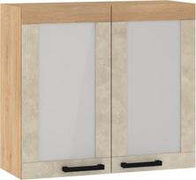 Viršutinė spintelė Meblocross Rodos ROD-19 W80-PN, kremonos ąžuolo/smėlio spalvos
