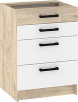 Virtuvinė spintelė Meblocross Korfu KOR-06-S60-4SZ, ąžuolo spalvos/balta