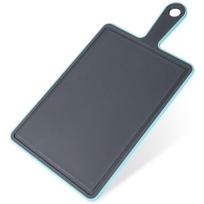 Pilkos spalvos plastikinė pjaustymo lenta su rankena 36,5x19 cm