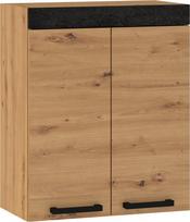 Viršutinė spintelė Meblocross Rodos ROD-14 W60, ąžuolo artisan/juoda