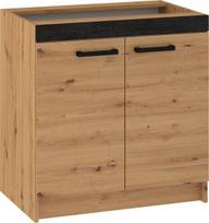 Apatinė virtuvės spintelė Meblocross Rodos ROD-08 S80, ąžuolo artisan/juoda