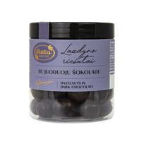 Lazdyno riešutai su juoduoju šokoladu, 120 g