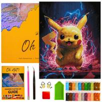 Deimantinės mozaikos rinkinys 5D su rėmeliu Oh Art! Pikachu magija, 40x50 cm, 40x50