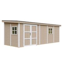PREMIUM kokybės sodo namelis Timbela - M941B, 14.3 m² - A231x248x648 cm - Be grindų ir šoninės sienos - su dažų rinkiniu TERRA BROWN