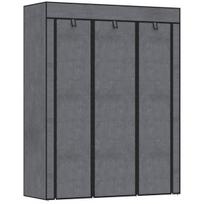 HOMCOM Audinys spinta, spinta su drabužių bėgeliais, 8 lygiai, sulankstoma spinta, sulankstoma spinta miegamajame, prieškambaryje, neaustinis audinys, tamsiai pilka, 125 x 43 x 162,5 cm, Tamsiai pilka