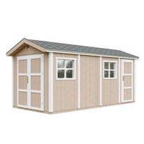 Aukščiausios kokybės sodo namelis 8.52 + 2.95 m² - H252x250x530 cm - su grindimis ir bitumine danga - TIMBELA M915C-TERRA BROWN