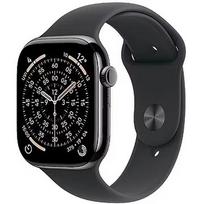 Apple Watch Series 11, GPS + Cellular, Slate Titanium, Black Sport Band (S/M) - 46mm MFD14MP/A