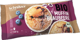 SCHNITZER BIO be gliuteno keksiukai su mėlynėmis keksiukai, 140 g