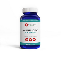 Alpha-GPC & P-Serine – Atminčiai, Fokusui ir Energijai | Swiss Herbal | 60 kaps.