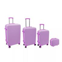 4 dalių lagaminų rinkinys 98L (48x29x75cm) + 60L (42x25x64cm) + 43L ( 36x23x56cm) + 15L (24x17x33cm) rožinės spalvos 128228009 ORDINETT