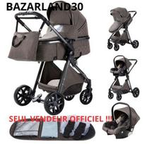 BAZARLAND30. 3 in 1 kūdikio vežimėlis, kombinuotas auto sėdynė, lopšys, trikampis, apverčiamas, reguliuojamas, aukščiausios kokybės, nesprogstantys ratukai. ŠOKOLADAS