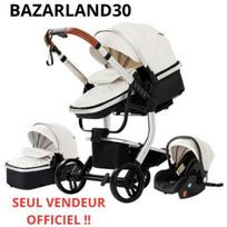 BAZARLAND30. 3 in 1 vaikiška veikla Su kėdute - automobiliu, lopšiu, atverčiamu dirbtinės odos, nepradūrimais ratais. BALTA