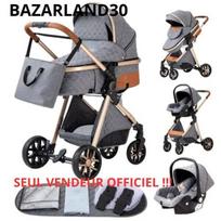 BAZARLAND30. 3 vienų kūdikių vežimėlis Kombinuotas Kėdutė-Automobilis Lovytė Trio Apverčiamas Reguliuojamas Aukštos Kokybės Neblūkstantys Ratukai. MĖLYNA/PILKA