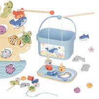 Medinis jūros žaidimų rinkinys Tooky Toy 3in1 žvejyba
