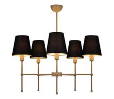 Pakabinamas šviestuvas ant strypo MADELA 5xE14/40W/230V juodas/smėlinis