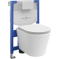 Mexen Rico potinkinis WC rinkinys Fenix XS-F su WC dubeniu ir lėtai nusileidžiančiu dangčiu, matinės baltos spalvos