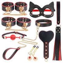 INTOYOU - BDSM rinkinys pradedantiesiems - 7 dalių - juodas