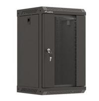 LANBERG cabinet 10 inch wall-mount 9U 300x300 glass door black flat pack