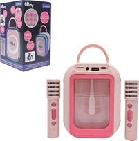 Lexibook - Pink Bluetooth karaoke with 2 wireless microphones ()