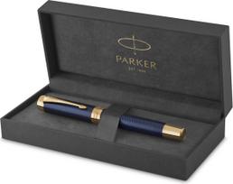 Parker - Duofold Centennial Fountain Pen - Prestige Blue Chevron - Fine Solid Gold Nib