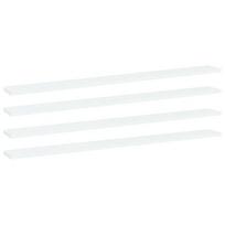Knygų lentynos plokštės, 4vnt., baltos, 100x10x1,5cm, MDP, Balta