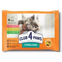 Visavertis konservuotas pašaras sterilizuotoms katėms CLUB 4 PAWS 4?85 g