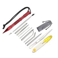 Paracord FID Knotter Tools Set Adjustable Length Smoothing Braiding Knotter for Creative Knotting Work raudona