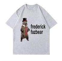 Frederick Fazbear „The Fancy Bear Fnaf“ marškinėliai vyrams ir moterims, juokingi meme drabužiai, grynos medvilnės dideli marškinėliai trumpomis rankovėmis M
