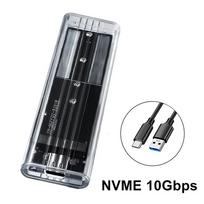 M.2 NVME SATA SSD dėklas USB3.1 Gen1 Skaidrus išorinis kietojo disko dėžutė Be įrankių 10Gbps korpuso adapteris 2230 2242 2260 2280 NVME 10Gbps