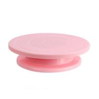 Plastikinis pyrago sukamasis padėklas namų kepimui Profesionalus pyrago dekoravimo sukamasis padėklas keksiukams ir pyragaičiams rožinė