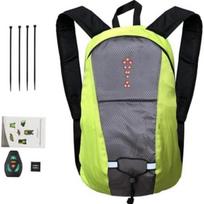 15L dviratininko kuprinė, LED apšvietimo kuprinė, dviratininko liemenė atšvaitas su posūkių rodikliais, įkraunama per USB, skirta bėgimui ir važiavimui dviračiu žalia