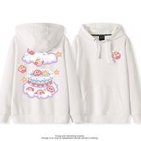 2025 Japanese Cute Cartoon Star of Kirby Printing Sweater Women Couples Wearing Hooded Loose Tide Couple School Sweater S