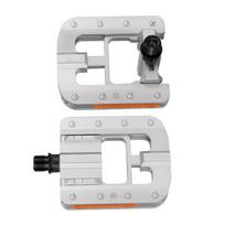 Folding Bike Pedals with Reflective Strips Aluminum Alloy Bicycle Foldable Pedals NonSlip Wide Platform Cycling Pedals auksas