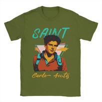Funny Carlo Acutis T-Shirts Men O Neck 100% Cotton T Shirt  Short Sleeve Tees New Arrival Clothing S