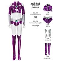 Anime Teen Titan Starfire Seksualus Spandex Zentai Kostiumas Violetinis Moteriškas Helovino Cosplay Kostiumas Seksualus Violetinis Bodysuit Moteriai XS raudona