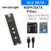 RGB M.2 NVME PCIe NGFF SATA Dvigubo Protokolo SSD Korpusas Skaidrus USB Type C 10Gbps PCI-E M2 SSD Išorinis Korpusas Kietas M/B Raktas Diskų Dėžutė No RGB NGFF