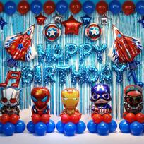 Super Birthday Suit Avengers Themed Party Decoration Spider-Man Captain America Balloon Suit Superhero Birthday Set