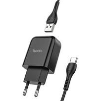 Hoco USB A 2A 10W Phone Charger + USB A to USB C Cable N2, Black