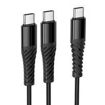 Cable 2-in-1 USB-C to USB-C + USB-C Hoco 1 m X123 black