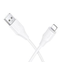 Hoco 2.4A USB A to Lightning Silicone Cable, 1 m, White, Model X124