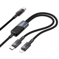 Hoco 5A 100W 1.2m Black 2-in-1 USB-C to USB-C + Lightning Cable